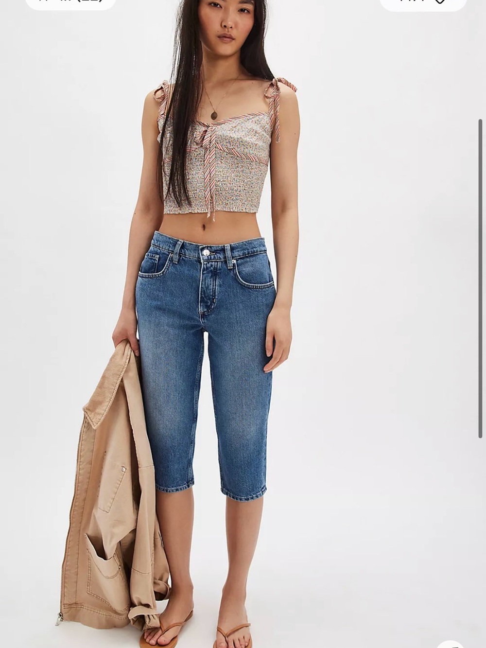 We The Free Nwt Sun City High Rise Capri Jeans Size 28 Free People 100% Cotton